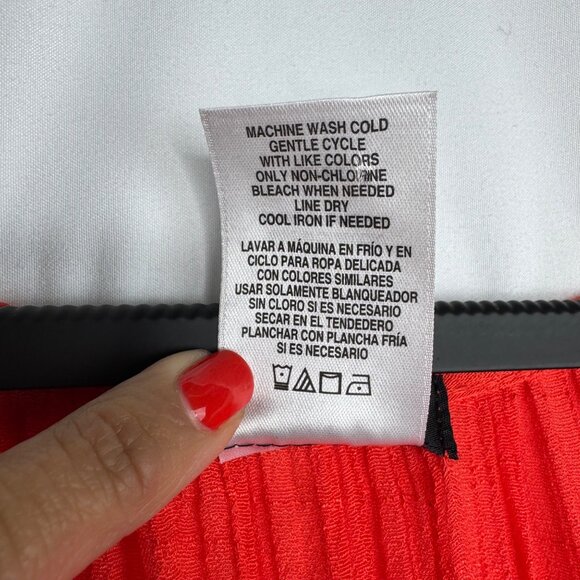 Cocomo XL Button-Front Tie-Hem Blouse with Flutter Sleeves Sheer Thin Summer Top - Picture 4 of 6